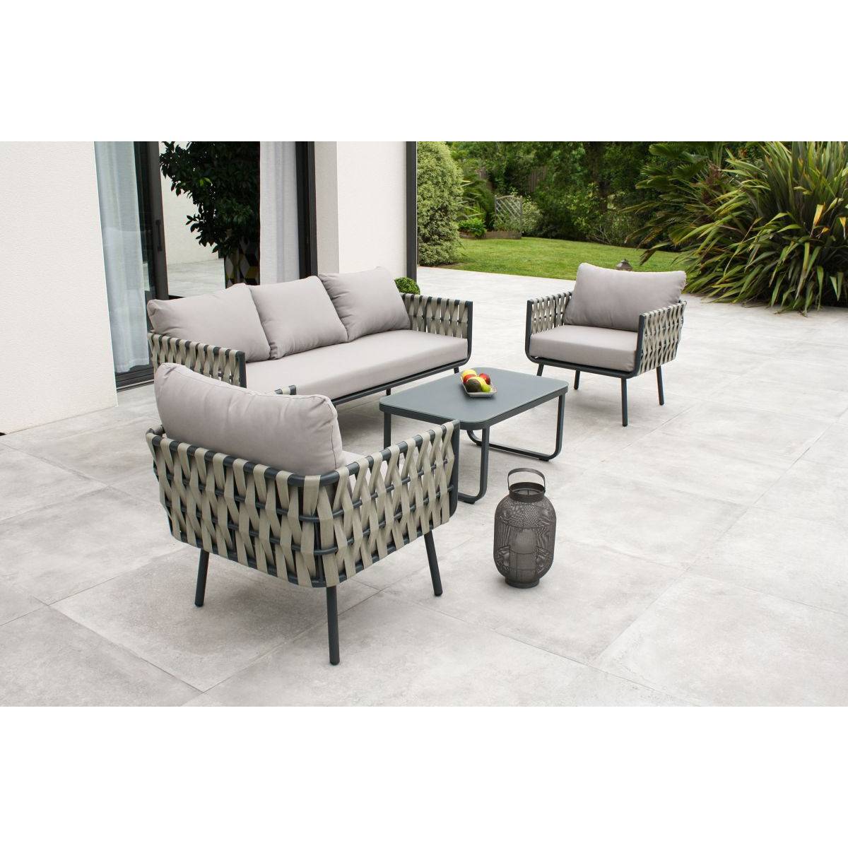 Dcb Garden - Salon de Jardin 5 Places "Antibes" 179cm Gris - Image 6