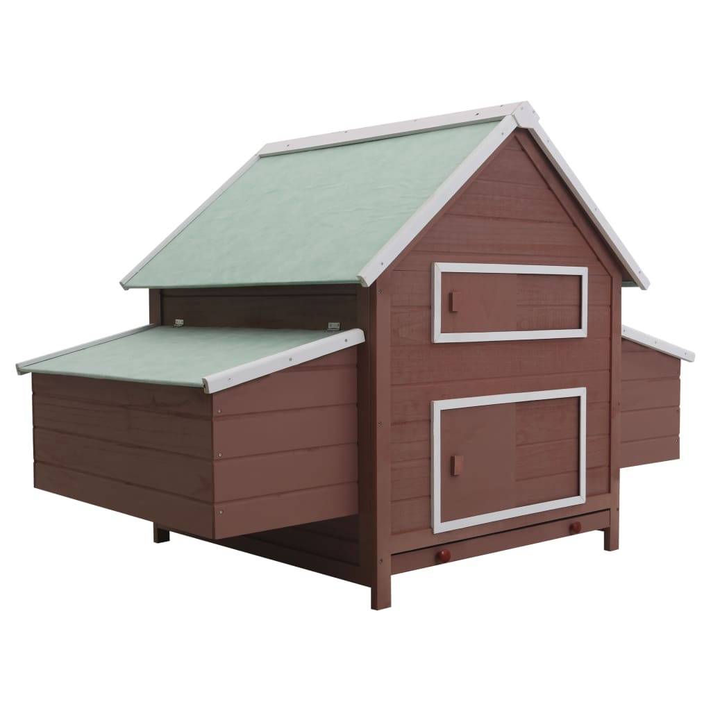Helloshop26 - Poulailler 157 x 97 x 110 cm bois marron - Image 1