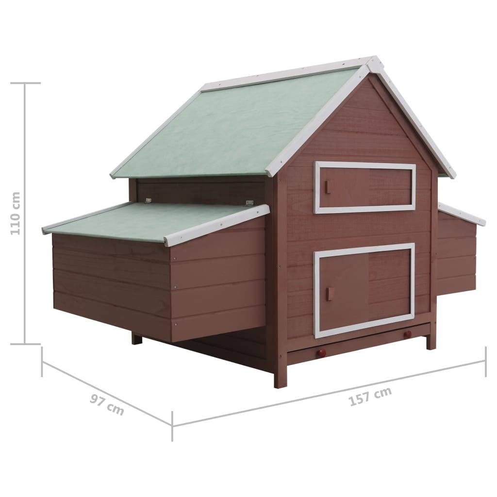 Helloshop26 - Poulailler 157 x 97 x 110 cm bois marron - Image 6