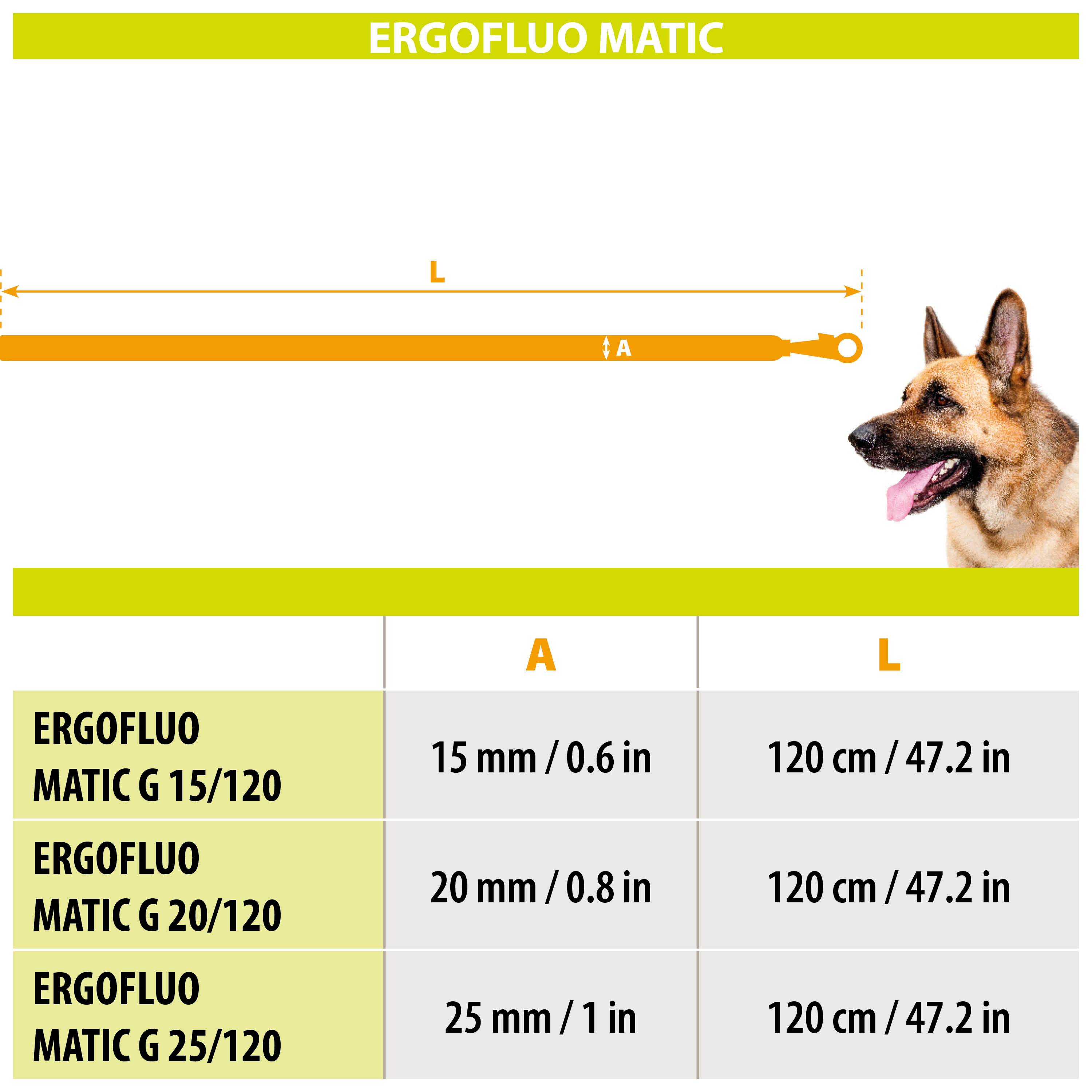 Ferplast - Ferplast Laisse pour chien ERGOFLUO MATIC, Laisse pour chien taille moyenne, Mousqueton innovant avec mécanisme magnétique, Poignée rembourrée, Nylon. - Image 2