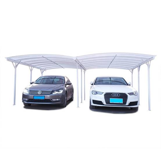 Carport double 30,30 m² aluminium blanc polycarbonate 6mm X-METAL avec kit d'ancrage - Image 5