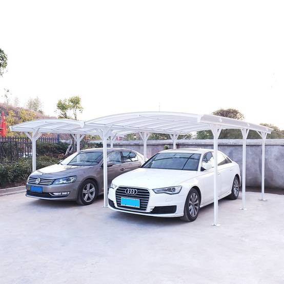 Carport double 30,30 m² aluminium blanc polycarbonate 6mm X-METAL avec kit d'ancrage - Image 4