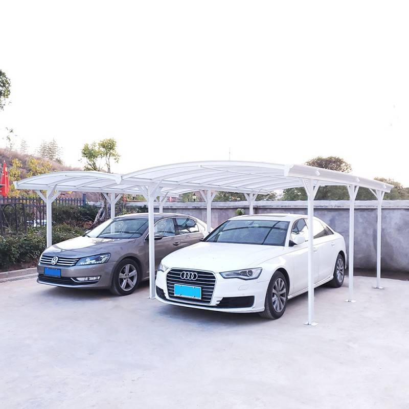 Carport double 30,30 m² aluminium blanc polycarbonate 6mm X-METAL avec kit d'ancrage - Image 4