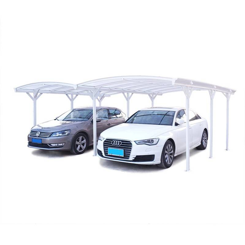Carport double 30,30 m² aluminium blanc polycarbonate 6mm X-METAL avec kit d'ancrage - Image 3
