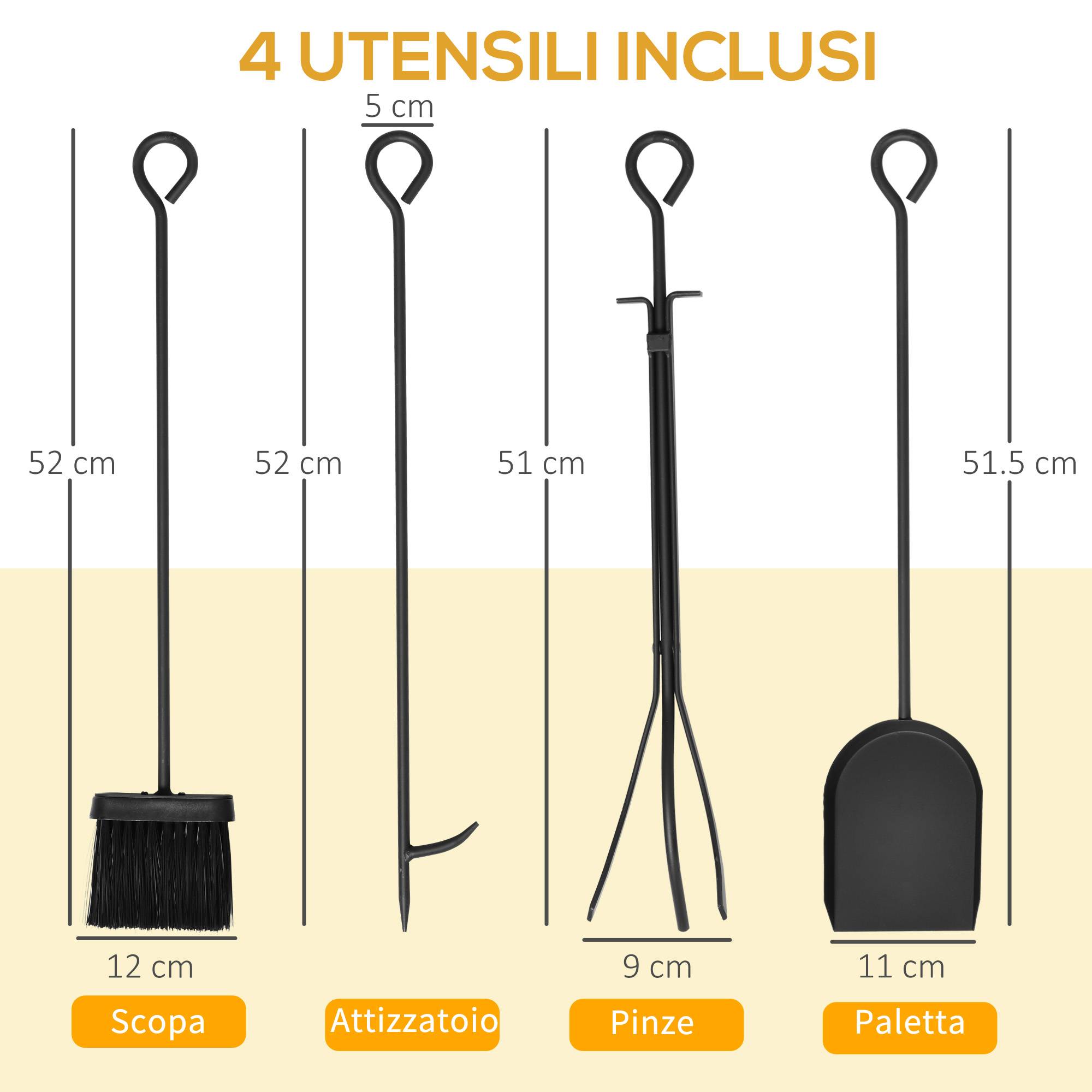 Porte-bûches surélevé en acier inoxydable, pour cheminée intérieure et extérieure, 4 outils inclus, 75 x 30 x 60 cm - Image 9