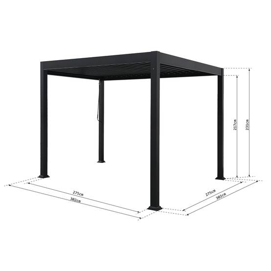 Pergola bioclimatique 3x3m Zeus anthracite - Gecko Jardin - Image 8