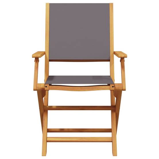 Maison Chic - Ensemble 3 pcs de bistro - Salon De Jardin - Mobilier extérieur anthracite tissu et bois massif MI474 - Image 4