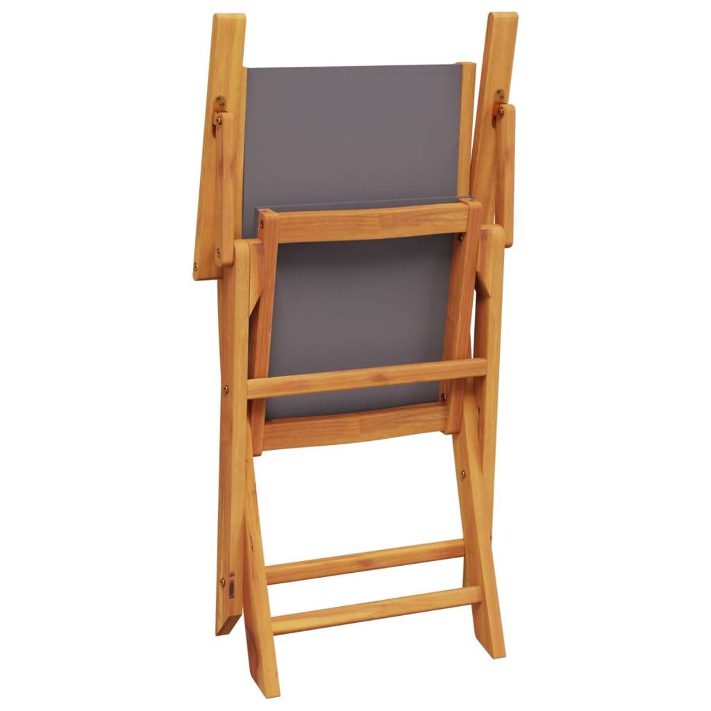 Maison Chic - Ensemble 3 pcs de bistro - Salon De Jardin - Mobilier extérieur anthracite tissu et bois massif MI474 - Image 7