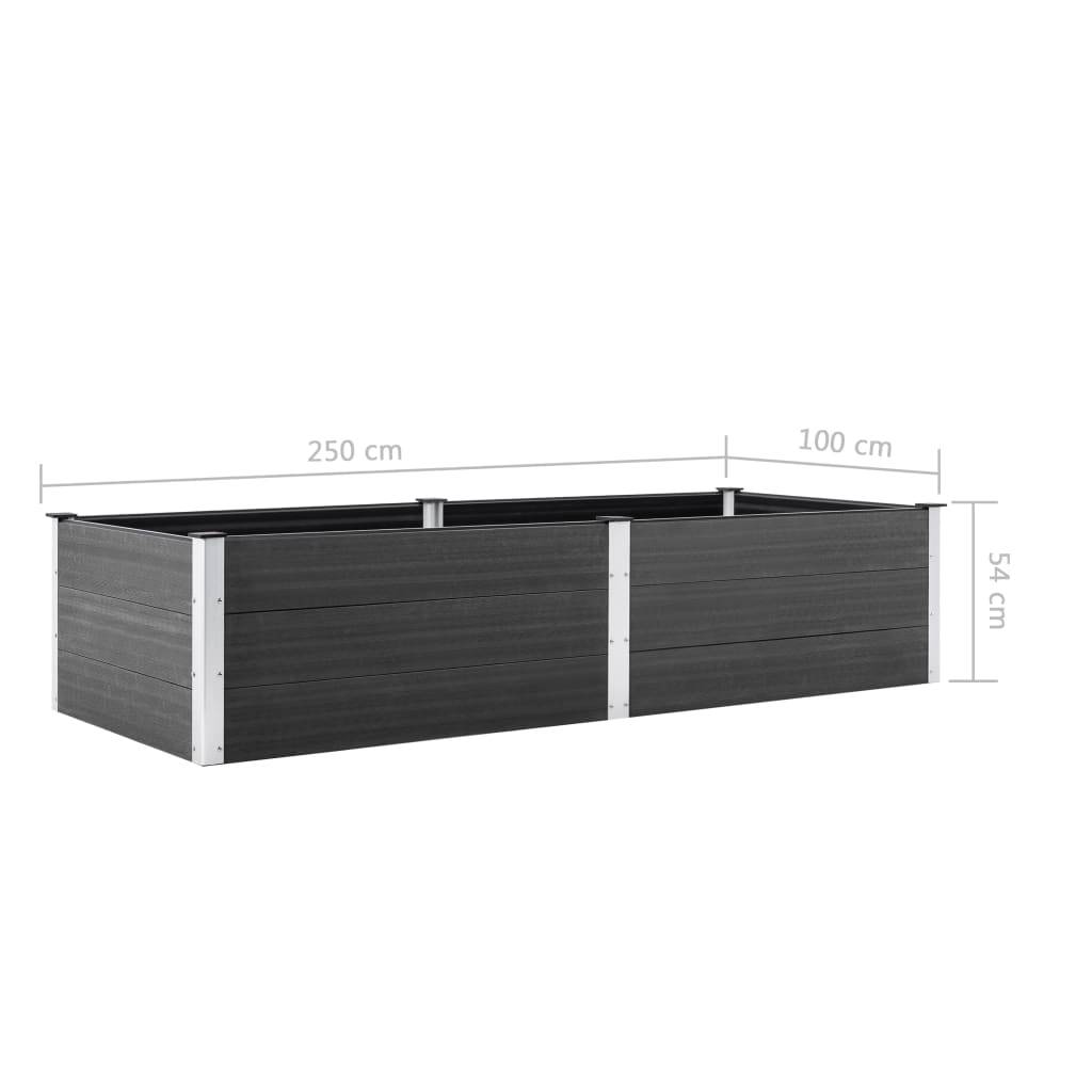 Jardinière lit surélevé plantes fleurs jardin 250 x 100 x 54 cm WPC gris - Image 5