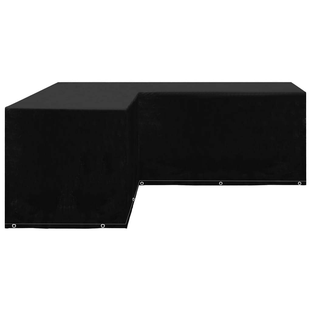 Housse Salon de Jardin Angle Forme L PE Étanche Anti-UV pour Canapé Extérieur Noir 250x250x90 cm – ComfortXL Outdoor Living - Image 3