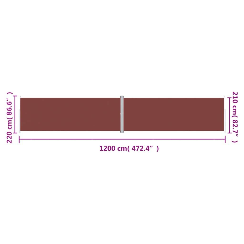 Store banne | Auvent latéral rétractable Marron 220x1200 cm Maison Chic - Image 8