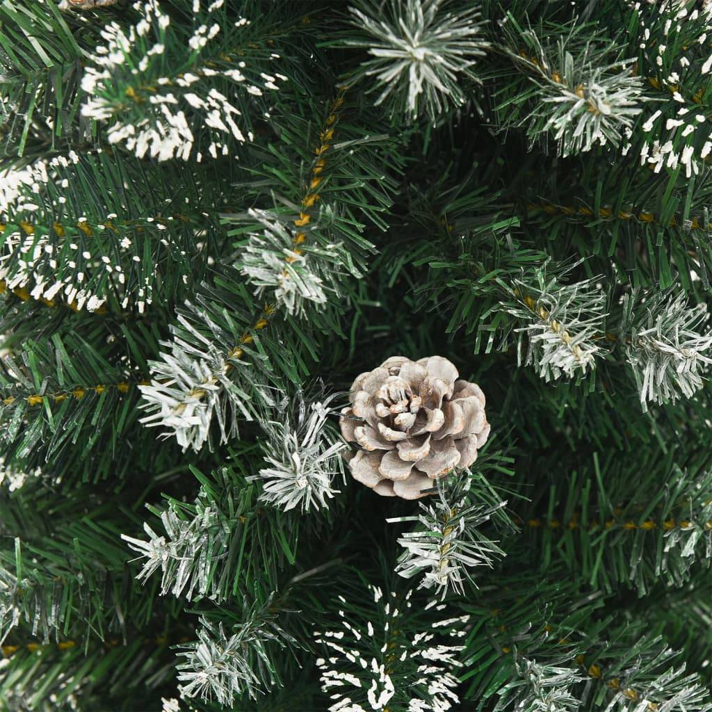 ComfortXL - Sapin de Noël Mince Floqué 240 cm PVC avec Pommes de Pin pour Petits Espaces – ComfortXL Outdoor Living - Image 5