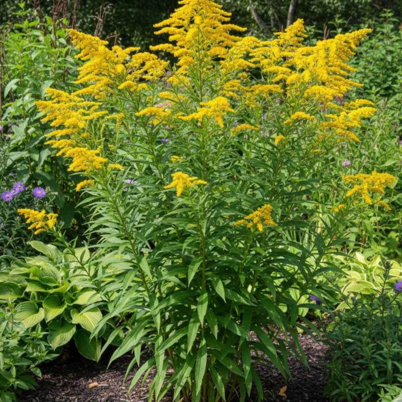 Verge d'or Golden Dwarf, Solidago à fleurs Jaune/ - feuillage Caduc - Godet - 5/20 cm - Image 1