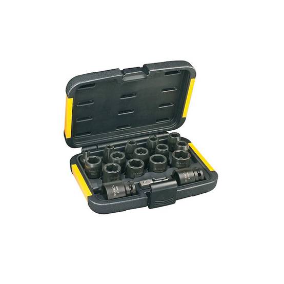 Coffret de 16 douilles à chocs DEWALT DT7506-QZ 1/4" - 1/2" avec adaptateur Dewalt - Image 1