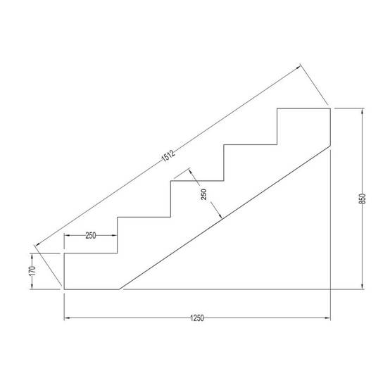 Escalier Bois Exterieur - 5 Marches - Largeur : 80 cm - Marches découpables - Sans Contremarches - Pin du Nord - Image 6