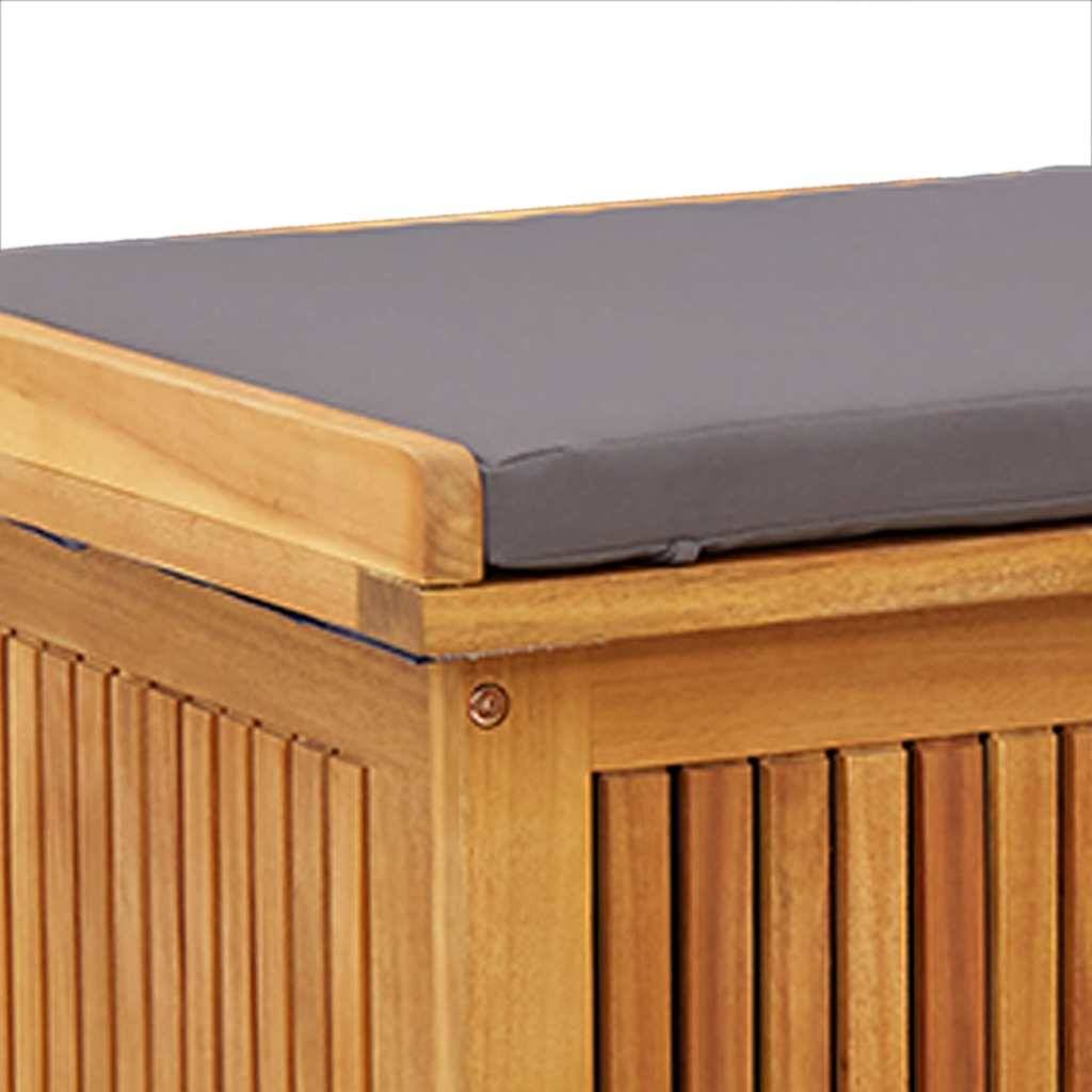 ComfortXL - Banc de Rangement Jardin Bois d'Acacia Massif Étanche avec Coussin Gris pour Terrasse Brun 90x50x60.5 cm – ComfortXL Outdoor Living - Image 9