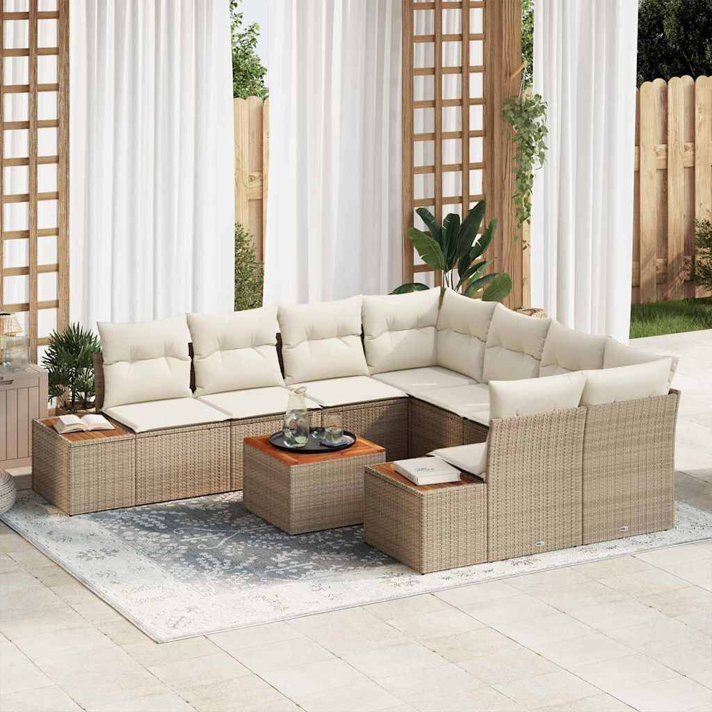 ComfortXL - Salon de jardin 8 places avec rangement et table en résine tressée Beige – ComfortXL Outdoor Living