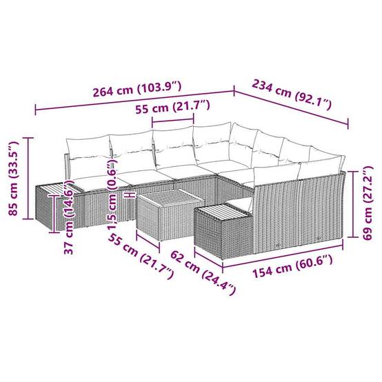 ComfortXL - Salon de jardin 8 places avec rangement et table en résine tressée Beige – ComfortXL Outdoor Living - Image 5