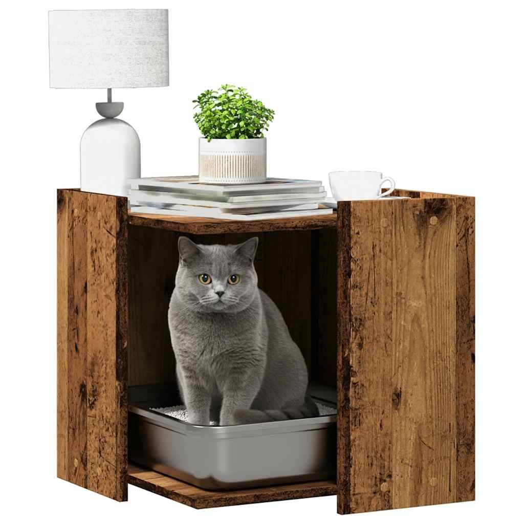 Vidaxl - Meuble de bac à litière pour chat vieux bois bois d'ingénierie vidaXL 857758 - Image 4