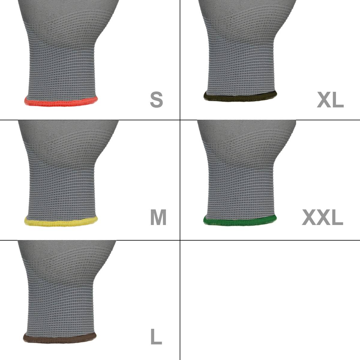 Ecd-Germany - ECD Germany 480 paires de gants de travail avec revêtement PU, taille 10-XL, gris, respirant, antidérapant - Image 5
