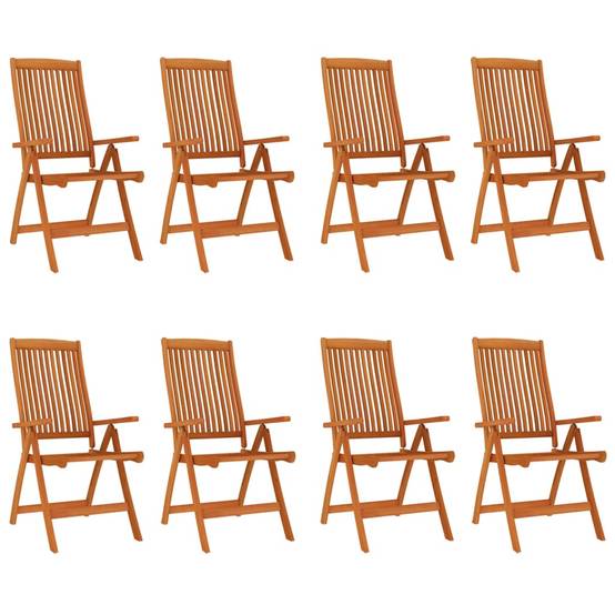 Chaises de jardin pliables Bois d'eucalyptus massif 58 x 71 x 112 cm - PANGIVO - Image 2