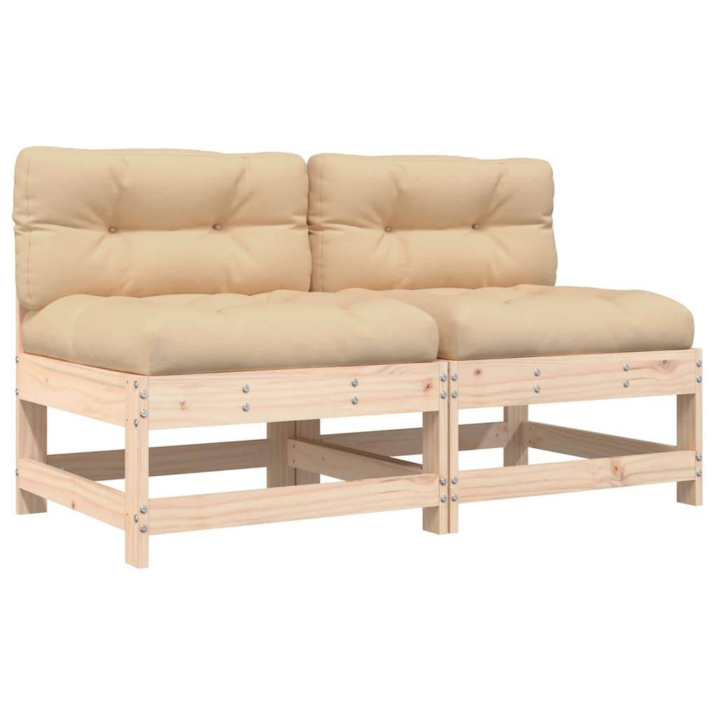 Vidaxl - Canapés centraux avec coussins 2 pcs bois de pin massif vidaXL 825576 - Image 2