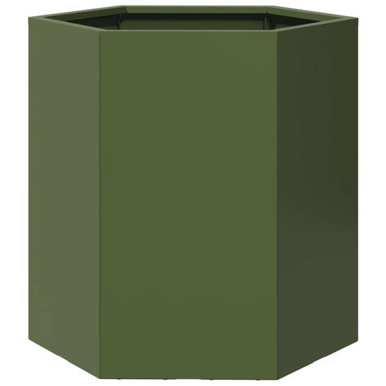 Jardinière acier vert olive 46 x 40 x 45 cm - PANGIVO - Image 2