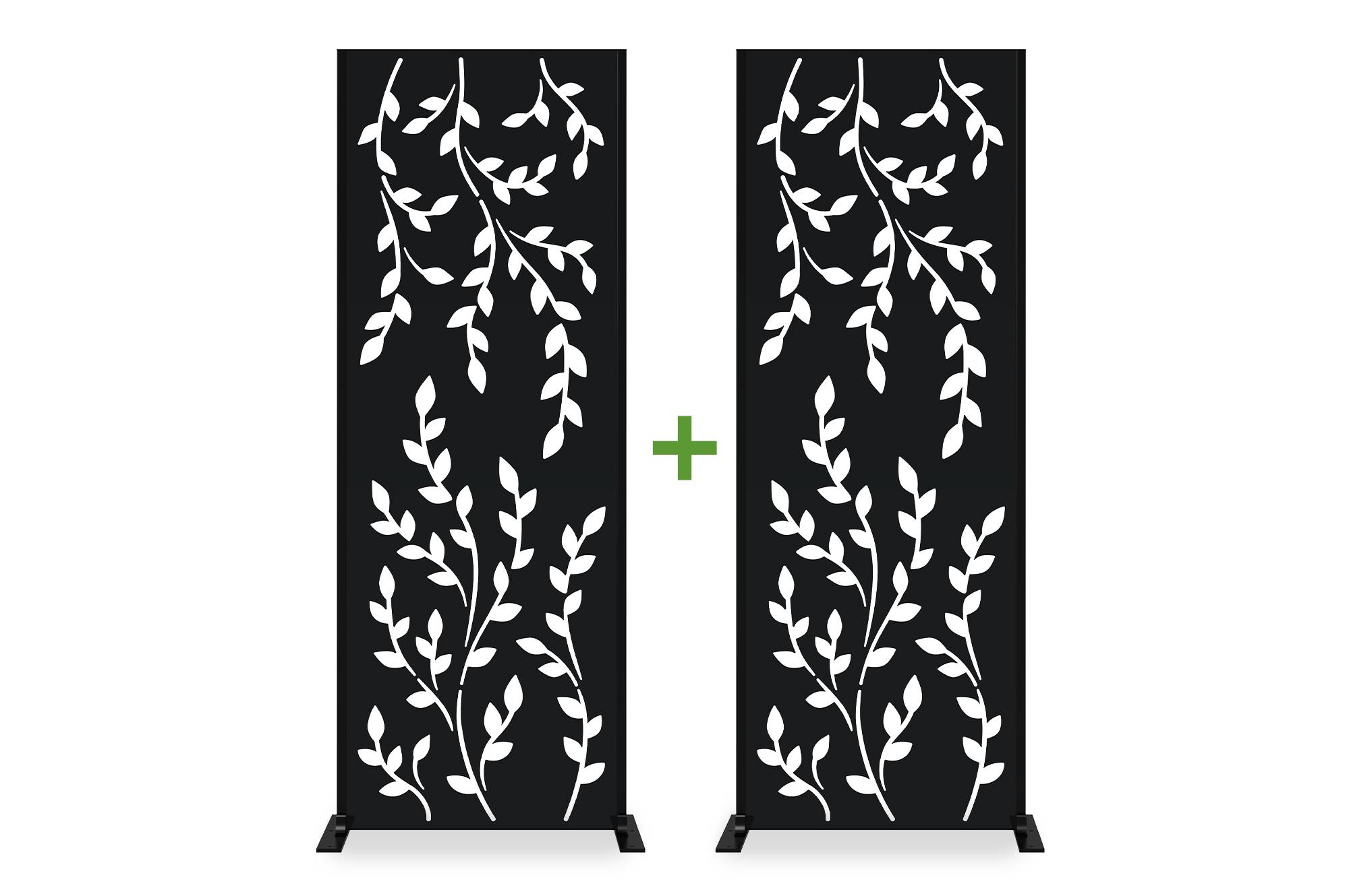 Casanoov Lot de 2 panneaux décoratifs FOLYA noir H.160 cm motif intégral - Image 1
