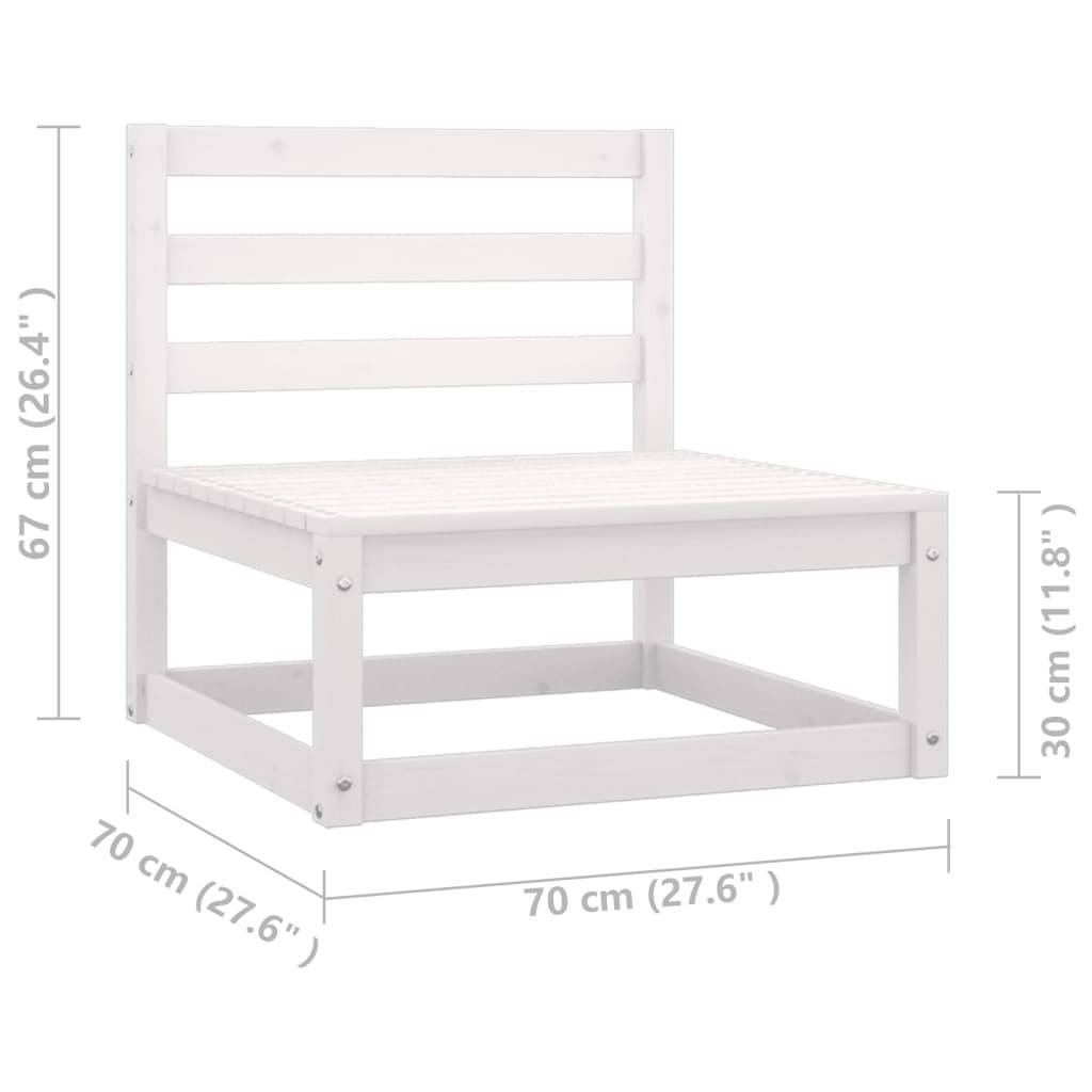Helloshop26 - Salon de jardin meuble d'extérieur ensemble de mobilier 8 pièces avec coussins blanc bois de pin massif - Image 7