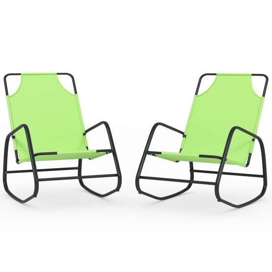 Maison Chic - Lot de 2 Bain de soleil à bascule - Transats - Chaises longues vert acier et textilène - MEUBLE PRO-JU6388 - Image 1