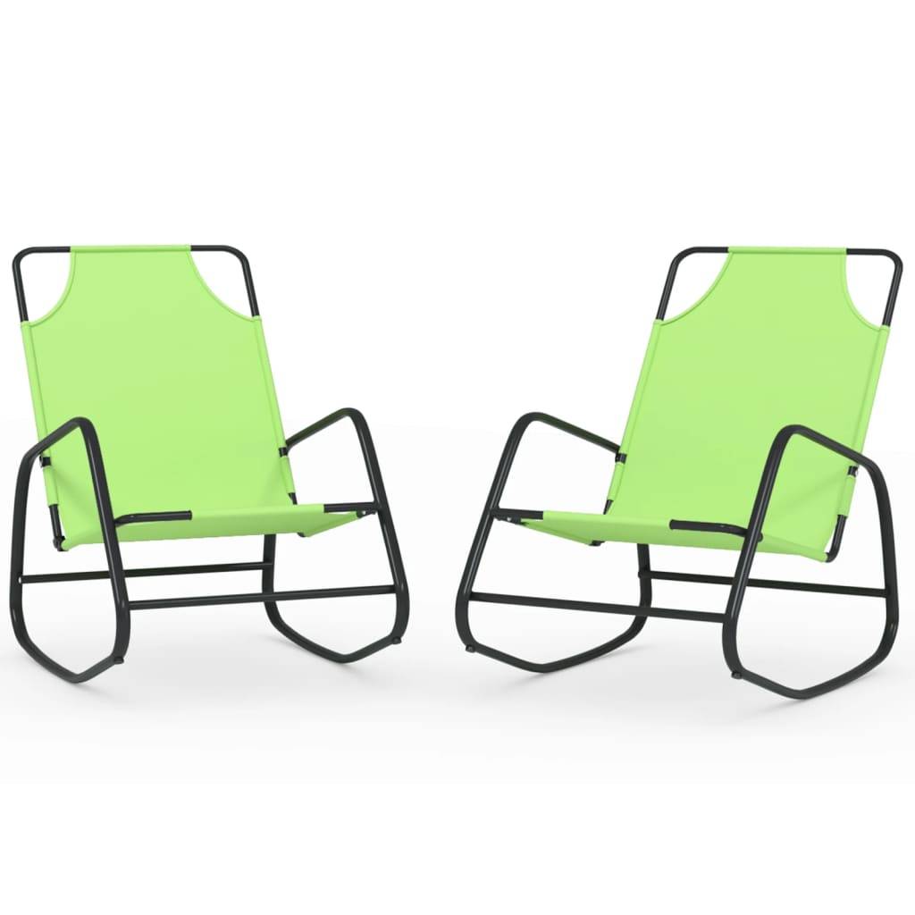 Maison Chic - Lot de 2 Bain de soleil à bascule - Transats - Chaises longues vert acier et textilène - MEUBLE PRO-JU6388 - Image 1