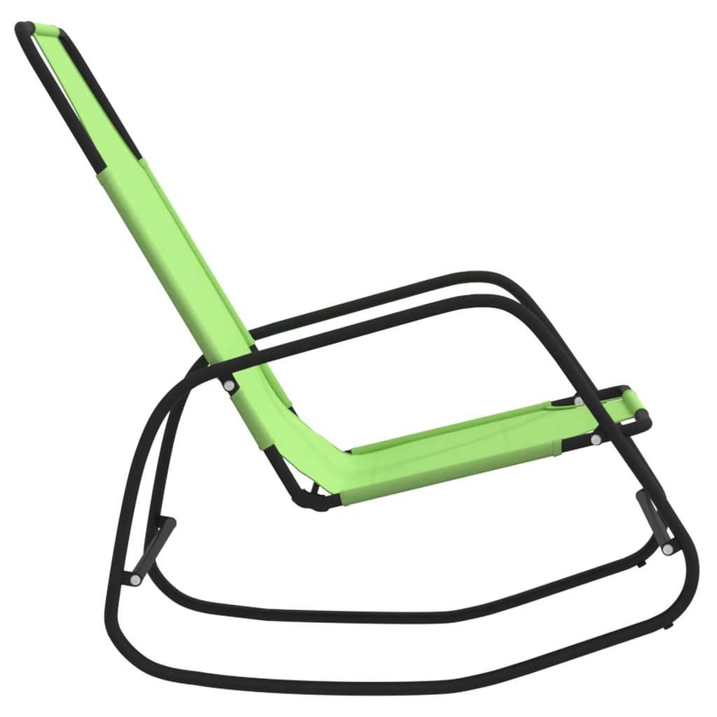 Maison Chic - Lot de 2 Bain de soleil à bascule - Transats - Chaises longues vert acier et textilène - MEUBLE PRO-JU6388 - Image 5