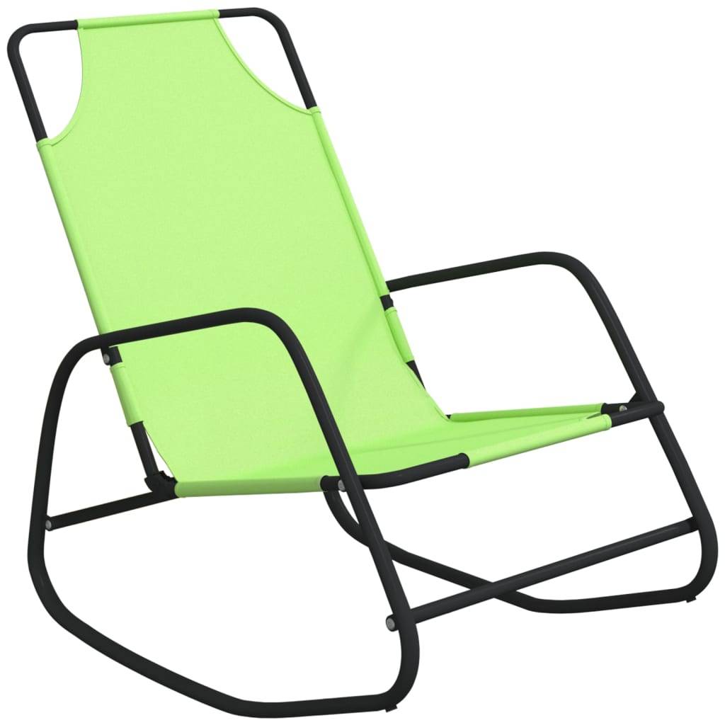 Maison Chic - Lot de 2 Bain de soleil à bascule - Transats - Chaises longues vert acier et textilène - MEUBLE PRO-JU6388 - Image 3