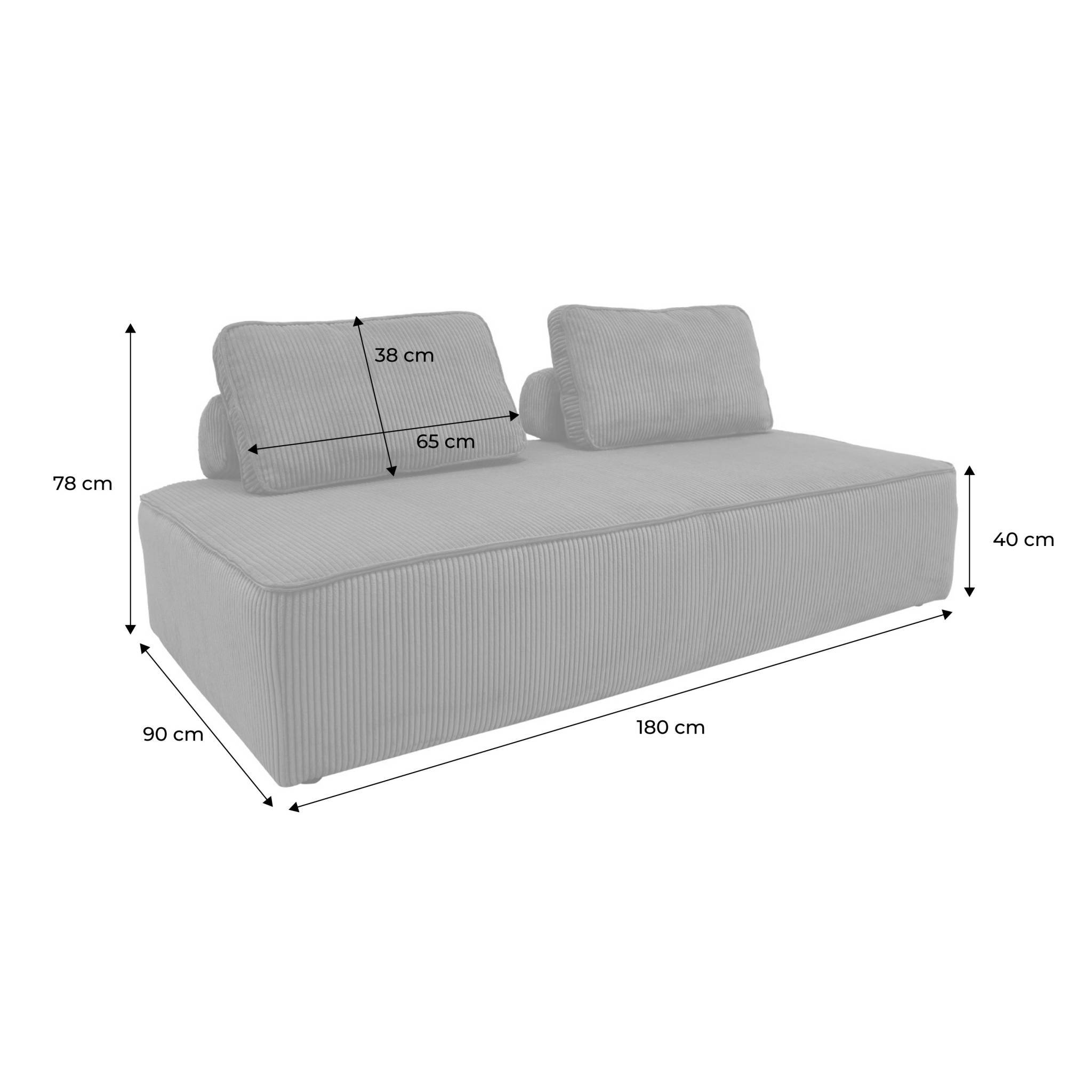 sweeek - Chauffeuse 2 places pour canapé modulable velours côtelé vert | sweeek - Image 4