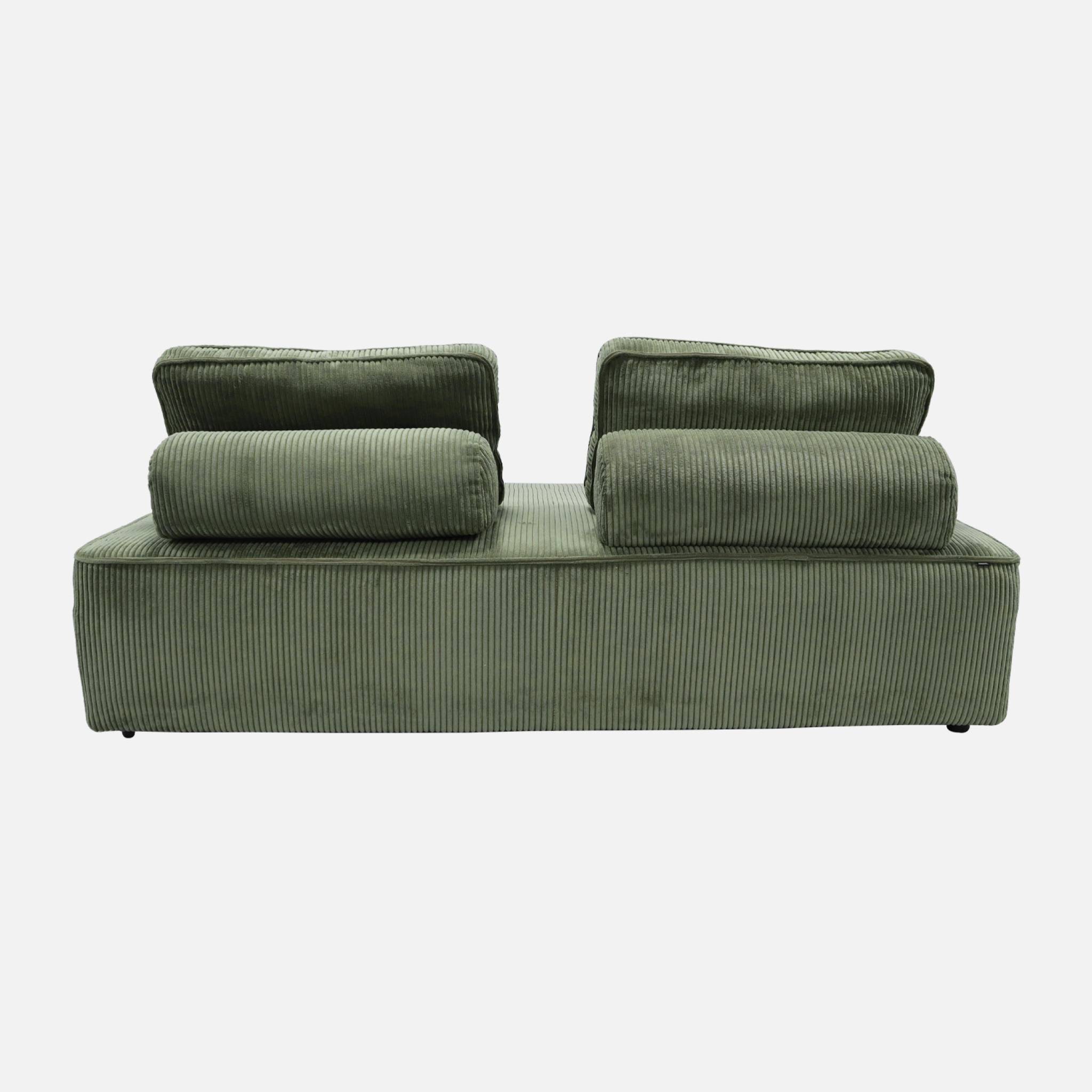 sweeek - Chauffeuse 2 places pour canapé modulable velours côtelé vert | sweeek - Image 6