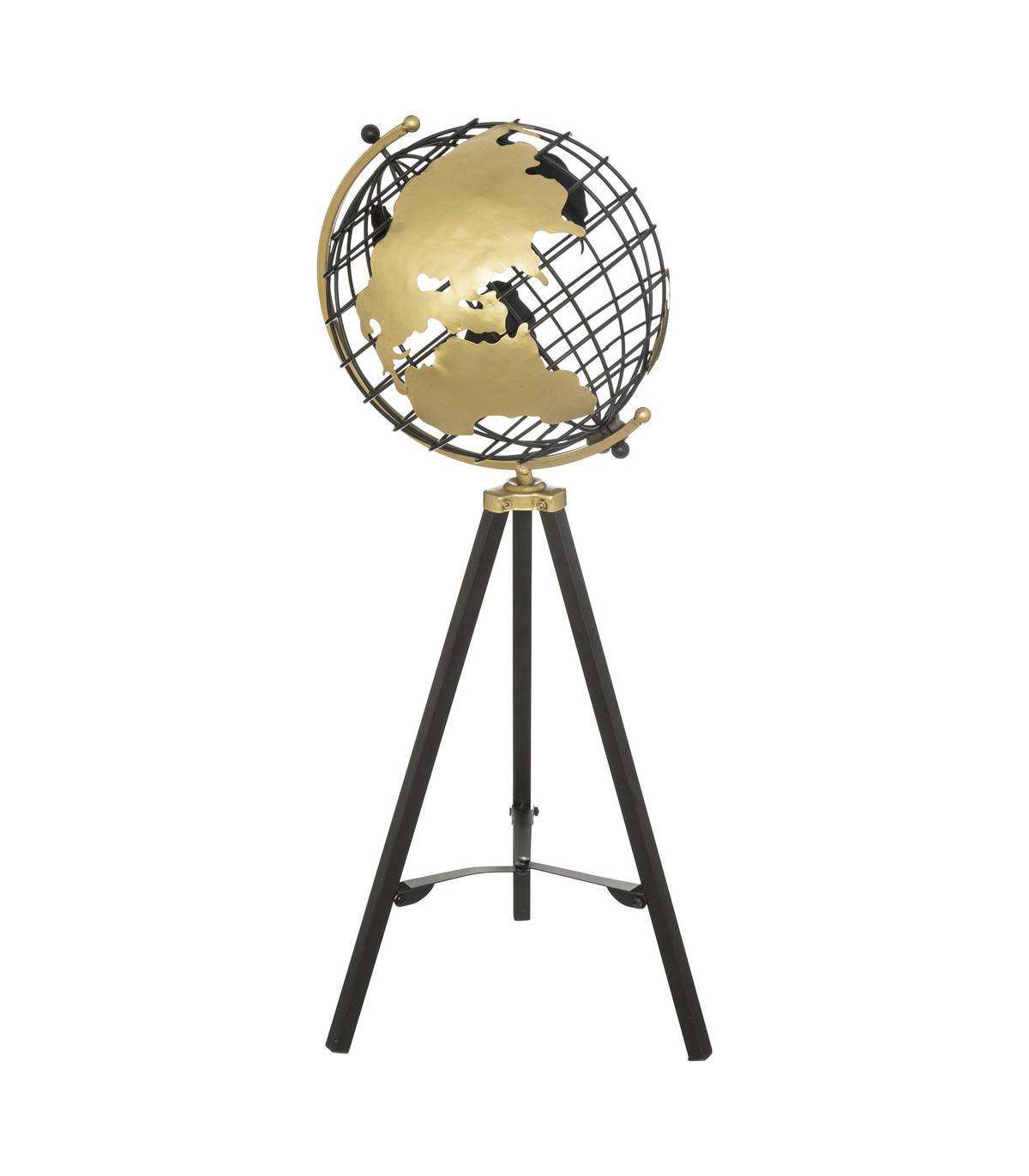 Objet déco Globe sur pied en Métal Doré H 70 cm - Image 1