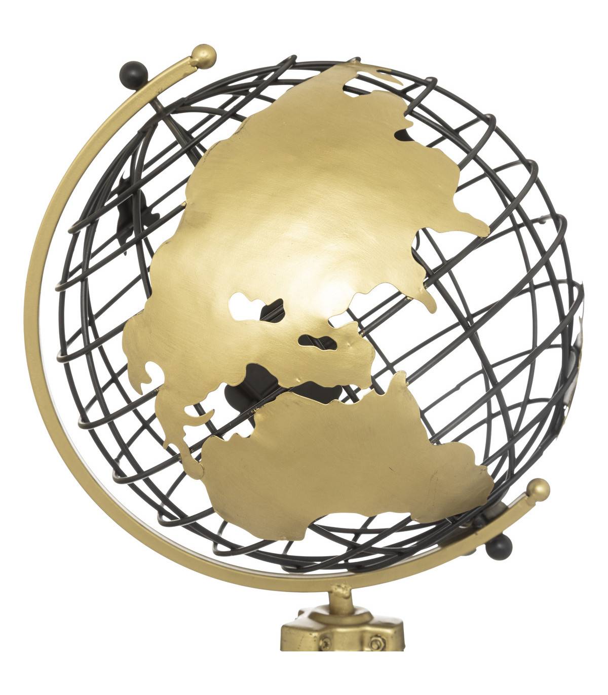 Objet déco Globe sur pied en Métal Doré H 70 cm - Image 2