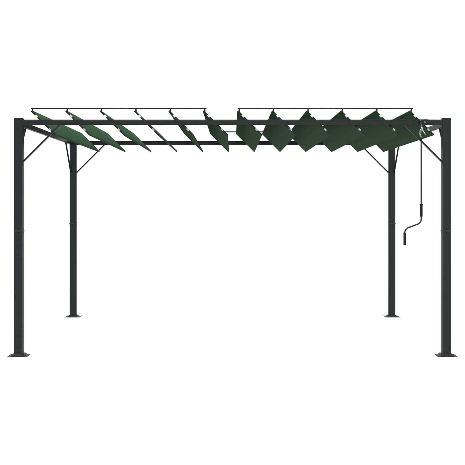 ComfortXL - Tonnelle gazebo aluminium jardin patio toit à lames réglable 3x4x2,14m vert - ComfortXL Outdoor Living - Image 4