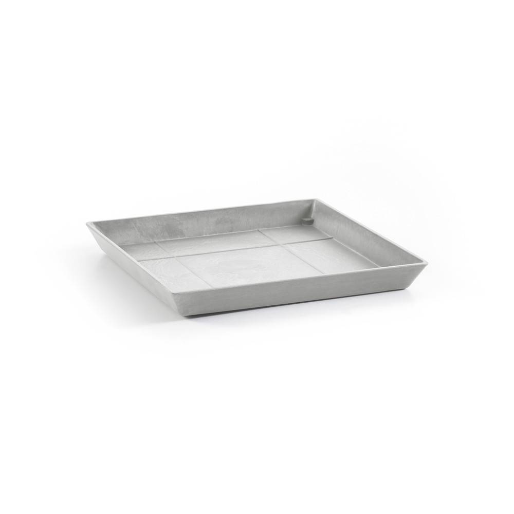 Ecopots - Soucoupe Square 40 Blanc Gris - 35,5 x 35,5 x H. 3,5 cm ECOPOTS