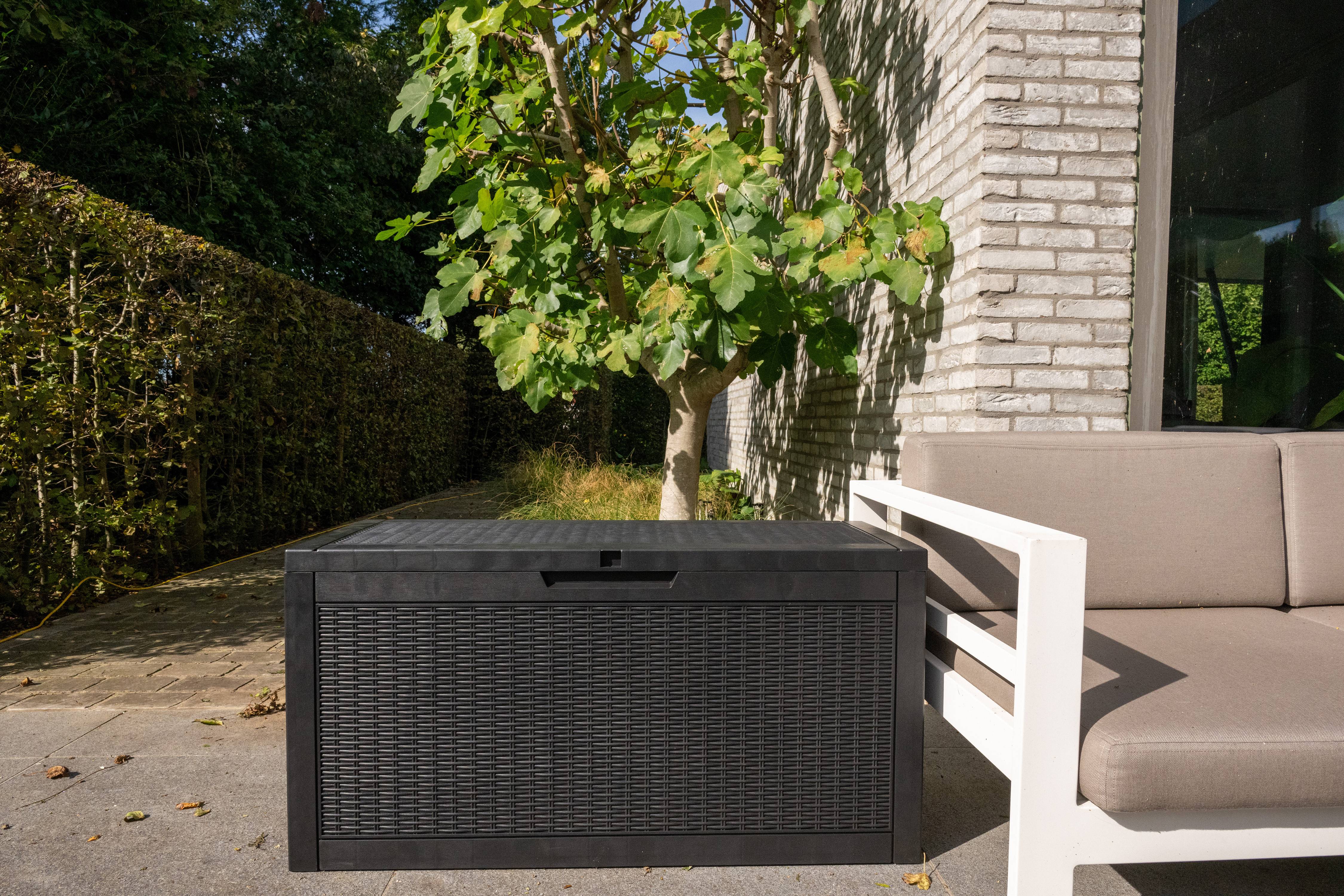 Coffre de rangement extérieur 62,7x121,7x54,5cm 380L résistant aux intempéries - PRACTO GARDEN - Image 4