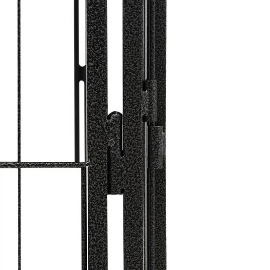 Parc Chien Acier 28 Panneaux Enclos Spacieux Noir 400cm - ComfortXL Outdoor Living - Image 5