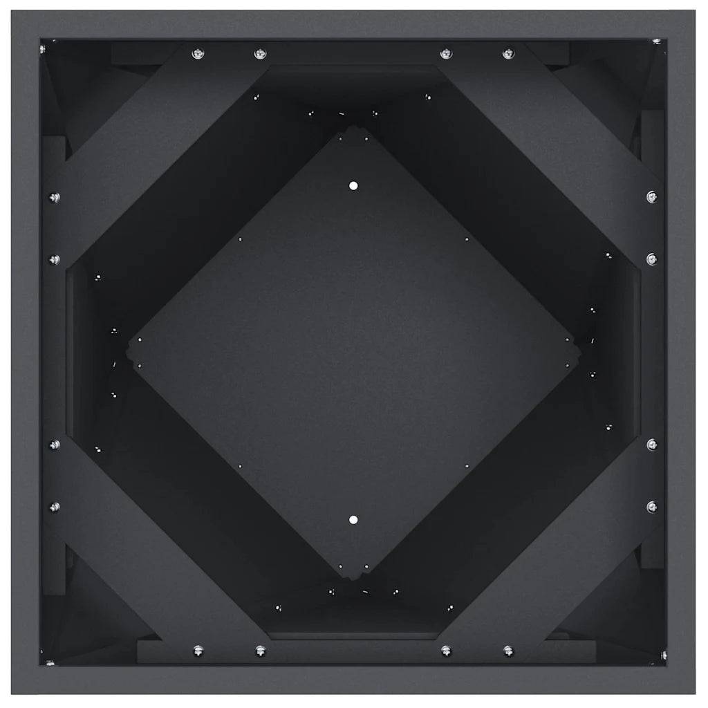 Jardinière rectangulaire moderne extérieur 40 x 40 x 75 cm résistante aux intempéries avec design épuré en acier anthracite - Image 3