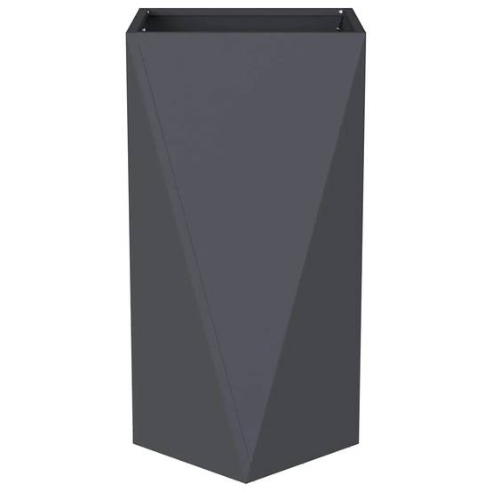 Jardinière rectangulaire moderne extérieur 40 x 40 x 75 cm résistante aux intempéries avec design épuré en acier anthracite - Image 2