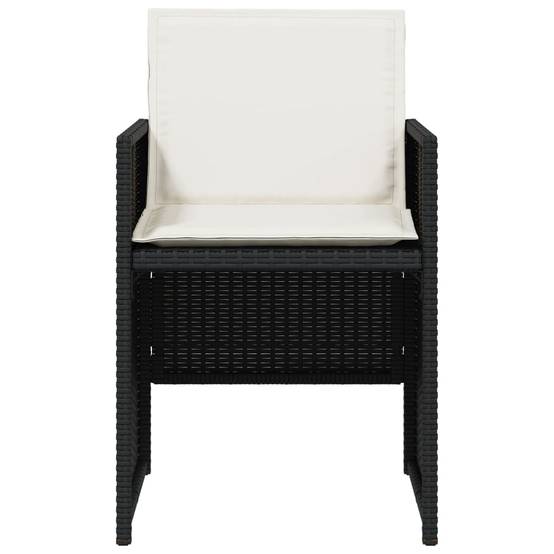 Chaises de jardin lot de 4 avec coussins noir résine tressée 50,5x54x79 cm - PANGIVO - Image 5