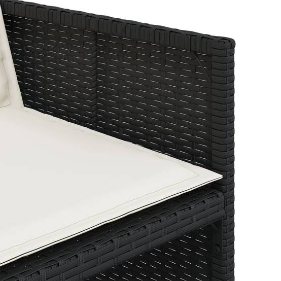 Chaises de jardin lot de 4 avec coussins noir résine tressée 50,5x54x79 cm - PANGIVO - Image 10