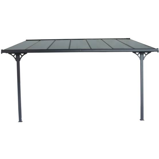 X-Metal - Pergola adossée ajustable aluminium 13,3 m² anthracite polycarbonate 6mm X-Metal - Image 2