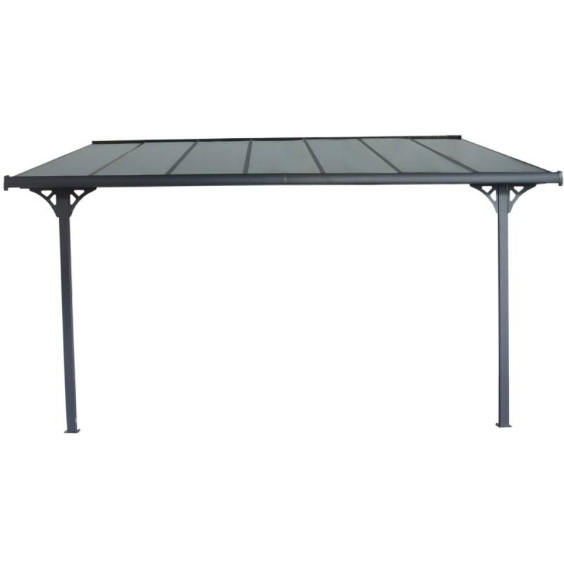 X-Metal - Pergola adossée ajustable aluminium 13,3 m² anthracite polycarbonate 6mm X-Metal - Image 2