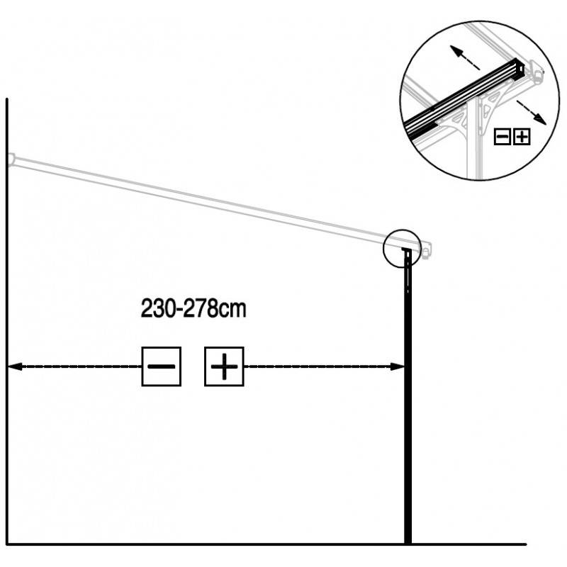 X-Metal - Pergola adossée ajustable aluminium 13,3 m² anthracite polycarbonate 6mm X-Metal - Image 5