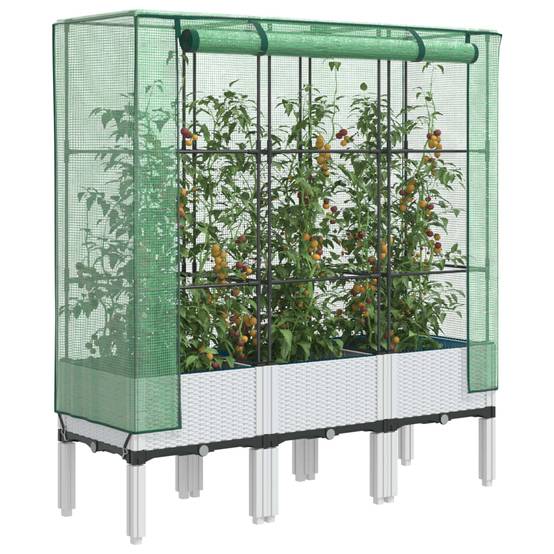 Vidaxl - Jardinière surélevée avec housse aspect rotin-Lit surélevé de jardin 120x40x140 cm 197715 - Image 1