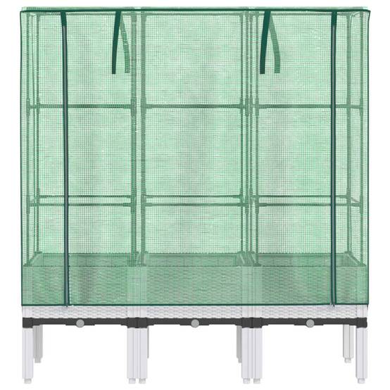 Vidaxl - Jardinière surélevée avec housse aspect rotin-Lit surélevé de jardin 120x40x140 cm 197715 - Image 4
